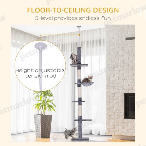 9 Foot Adjustable Height Cat Tree – view 6
