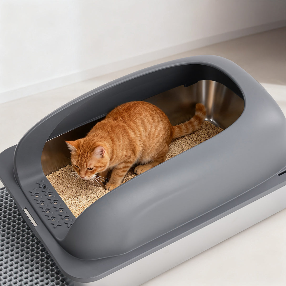 Stainless Steel Cat Litter Box With Lid For Large Cats – view 8