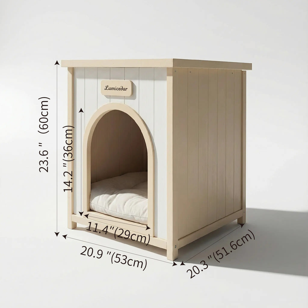 Modern Indoor Wooden Dog House with Cushion – view 13