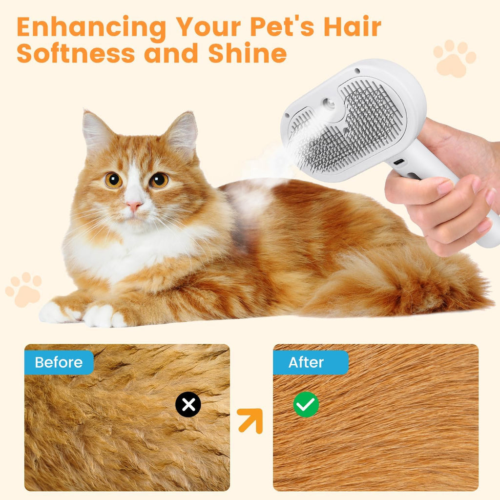 3-in-1 Steam Grooming Brush for Cats and Dogs