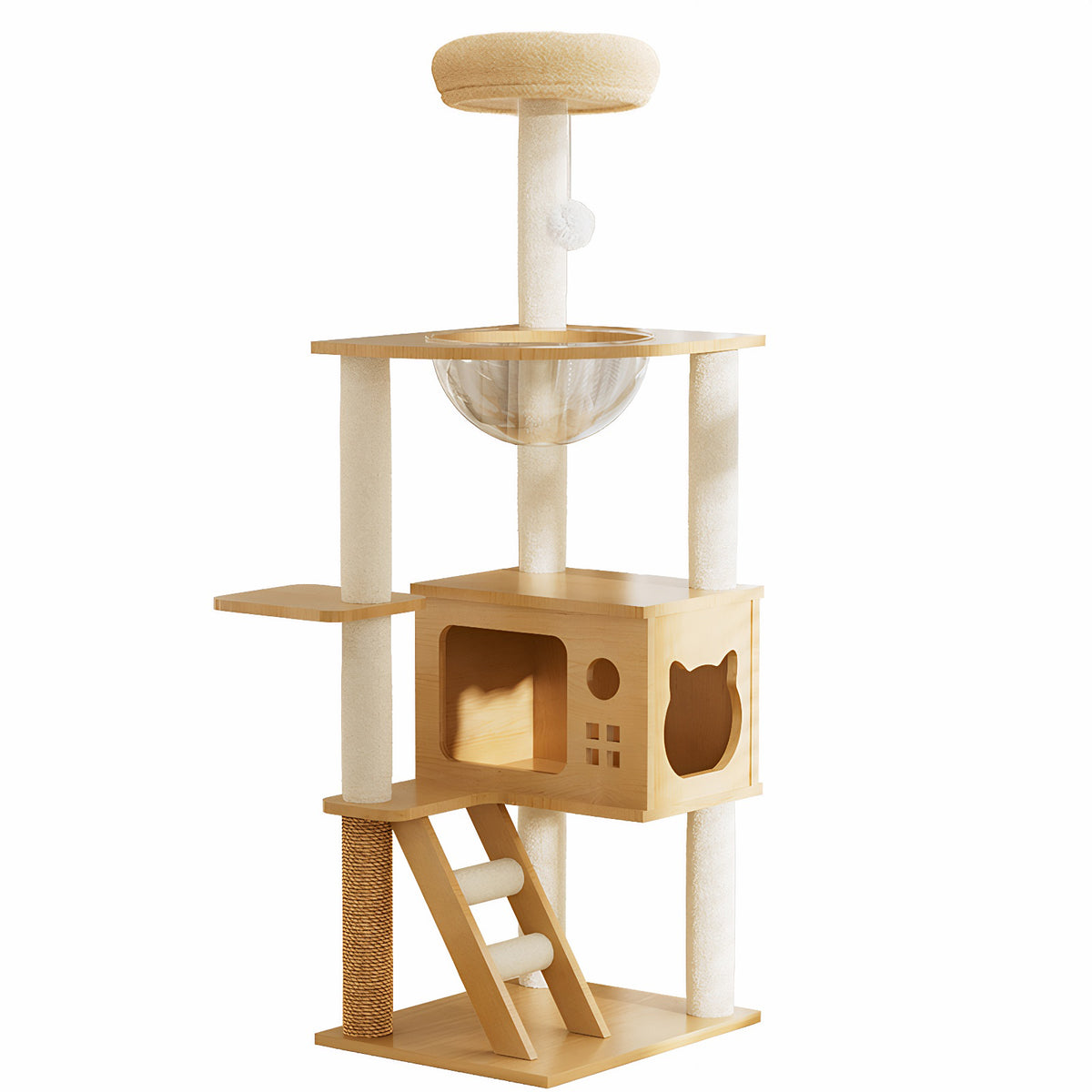Modern Cat Tower with Scratching Posts and Perch – view 8