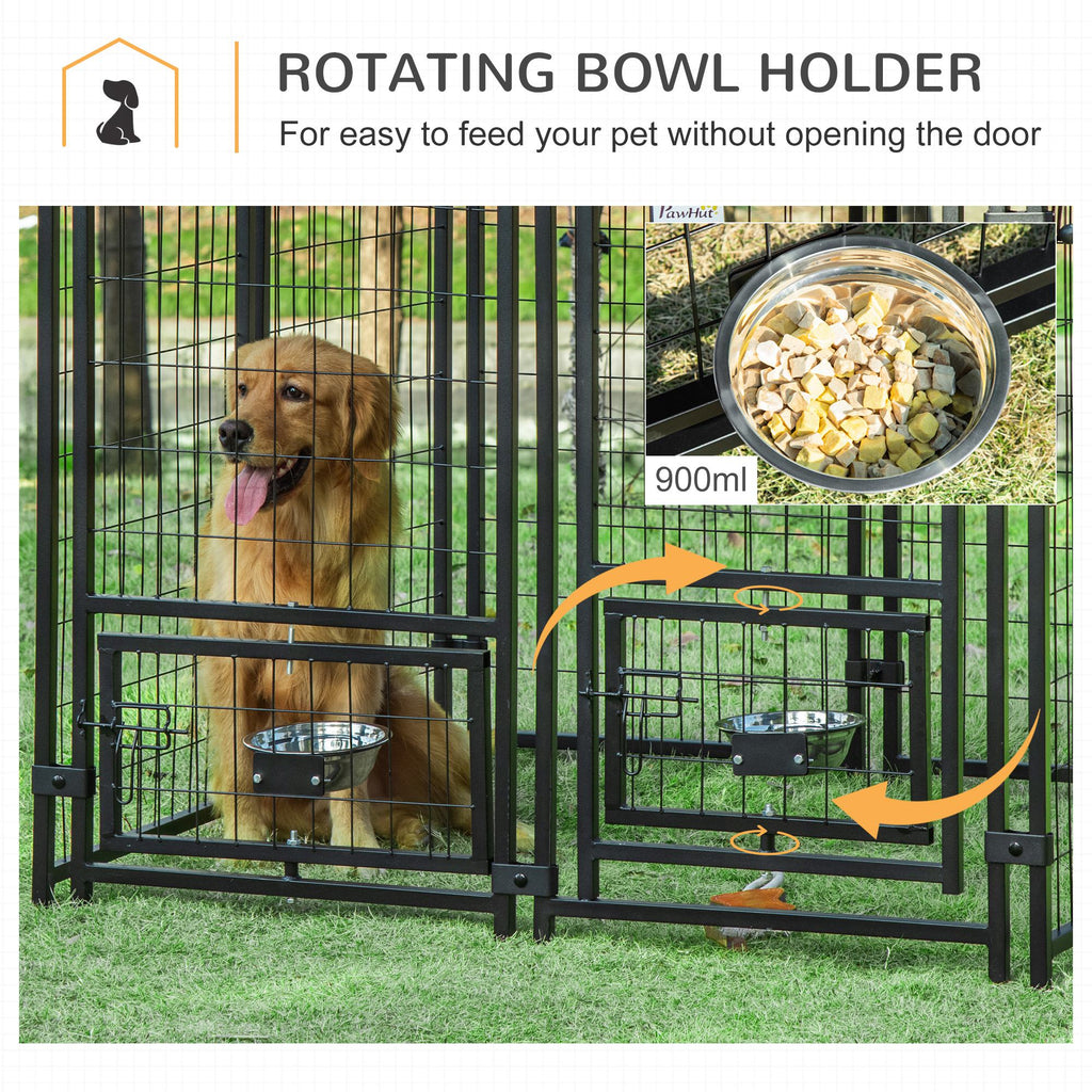 Outdoor Dog Kennel with Rotating Bowl Holders – view 8