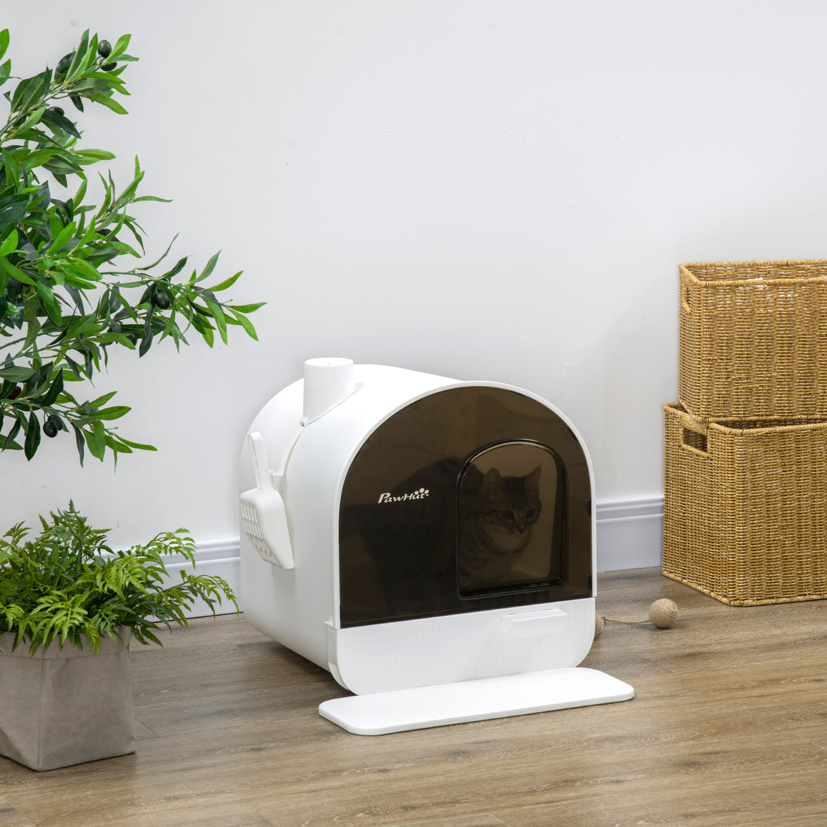 Hooded Cat Litter Box with Scoop and Filter – view 8