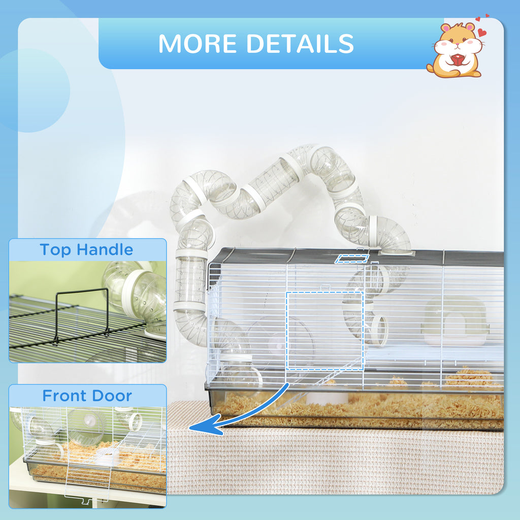 Small Animal Cage with Tubes and Exercise Wheel for Gerbils – view 9