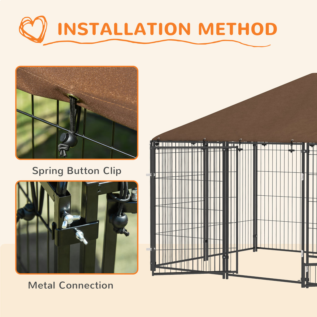 Outdoor Dog Kennel with Canopy for Play and Comfort – view 7