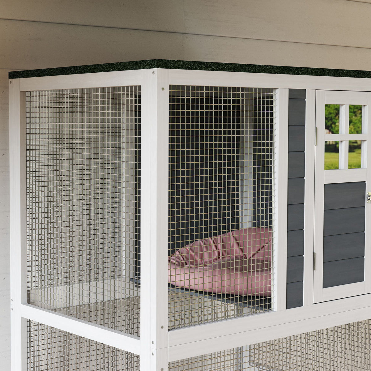 Wooden Catio Outdoor Cat Enclosure with Weather Protection – view 8