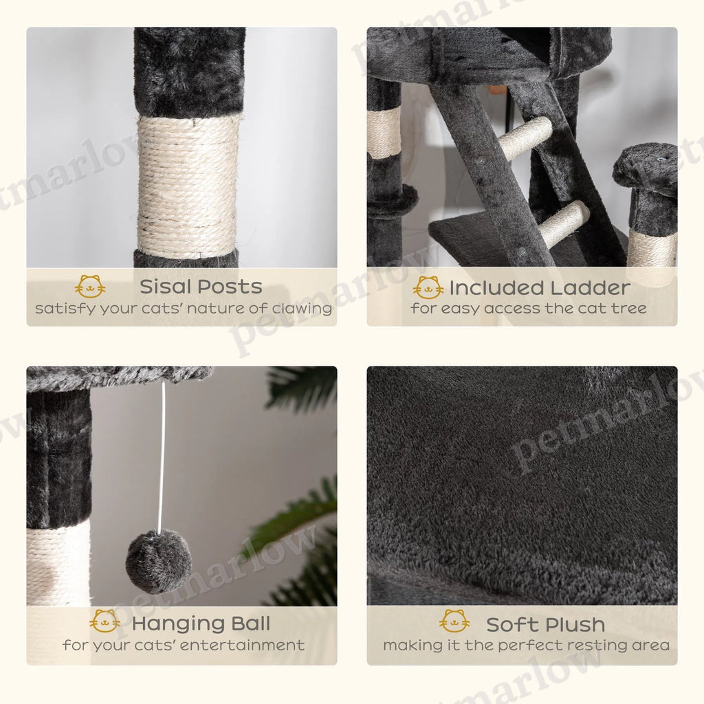 Multi-Level Cat Tree Condo with Scratching Posts – view 3