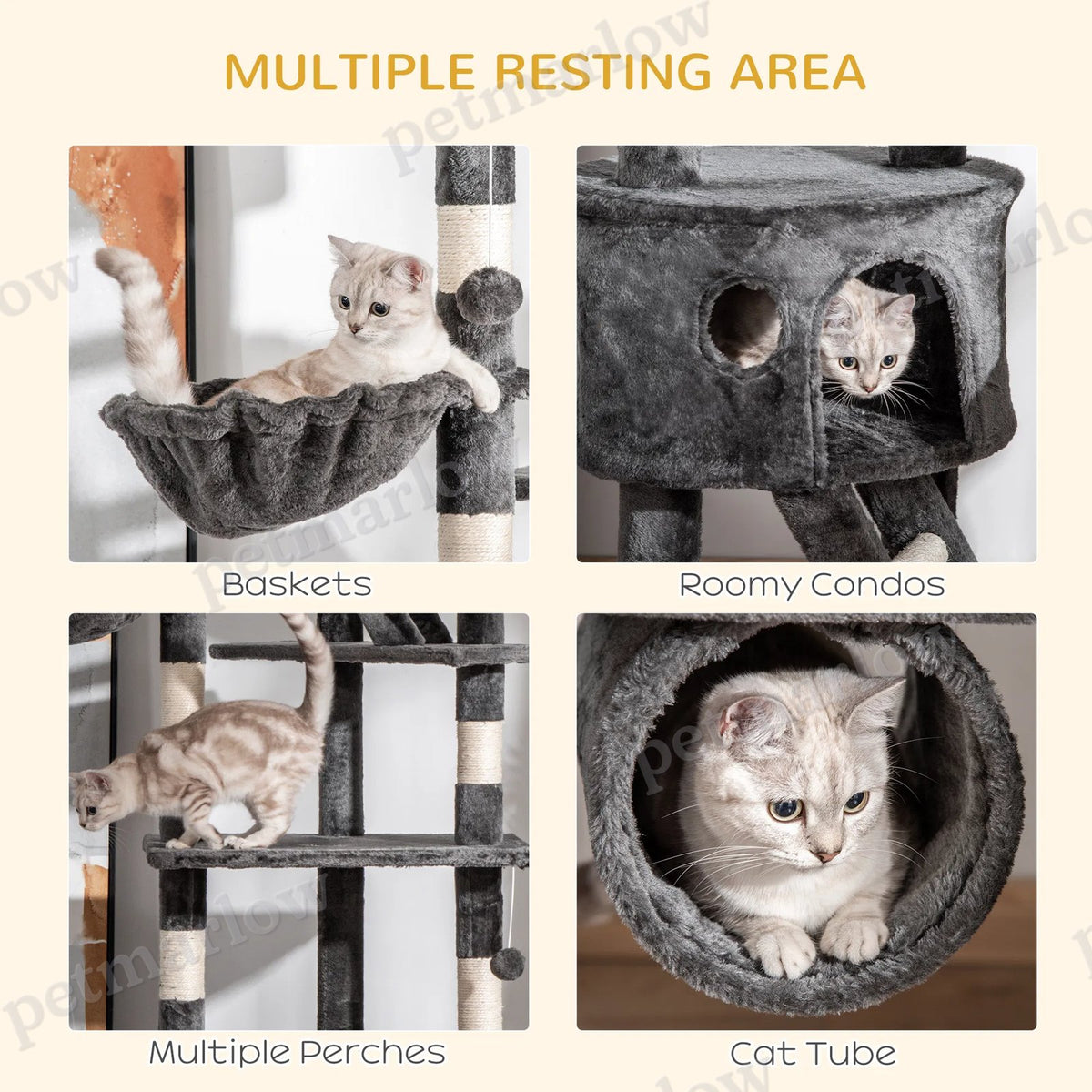 Multi-Level Cat Tree Condo with Scratching Posts – view 6