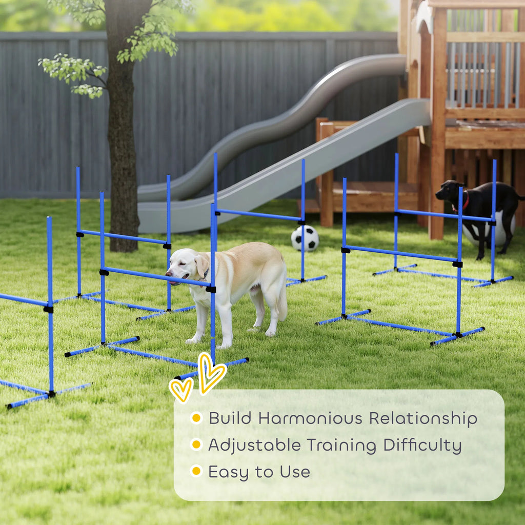 Dog Agility Training Equipment Set with Adjustable Jump Bars – view 7