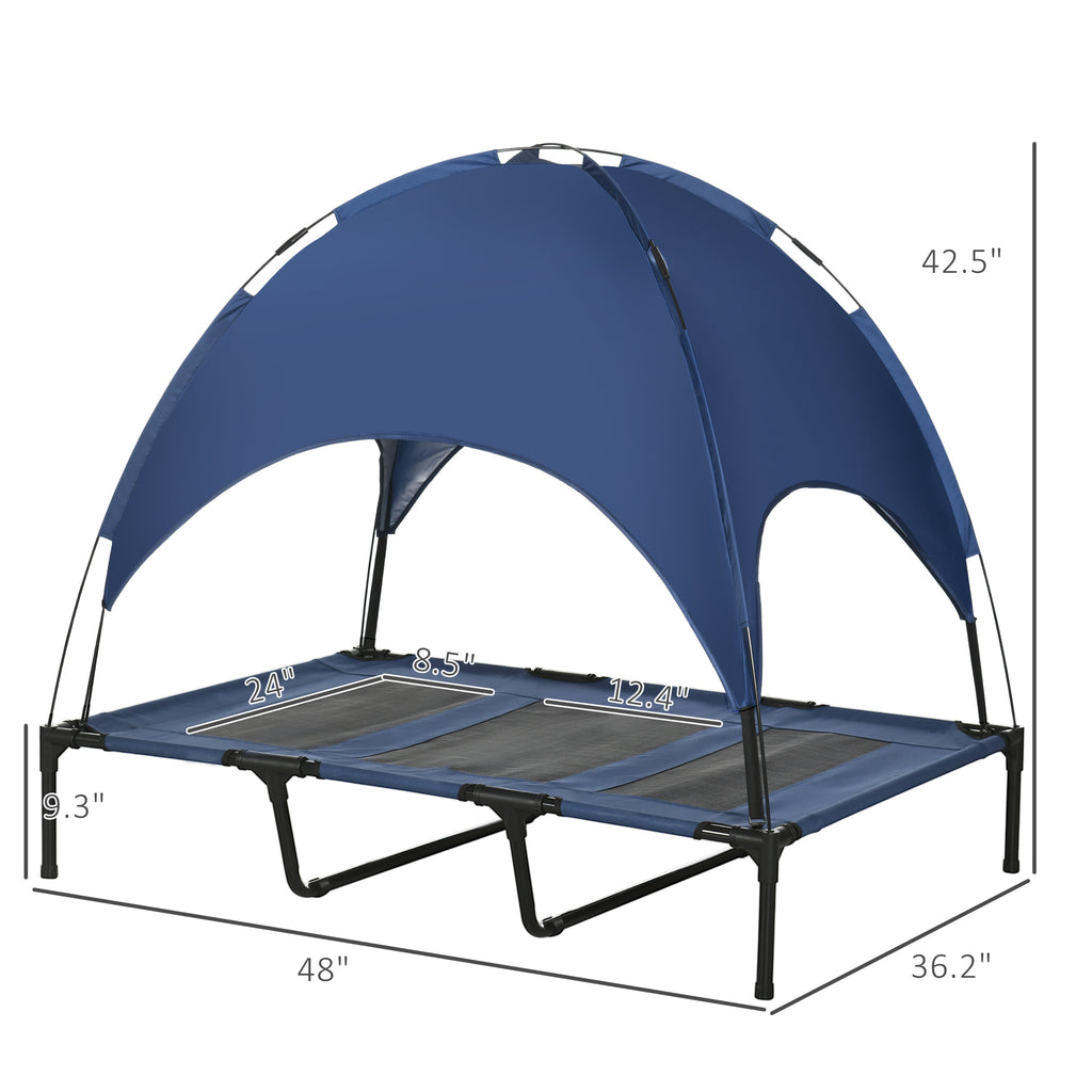 Elevated Portable Dog Cot with Canopy Shade for Comfort – view 7