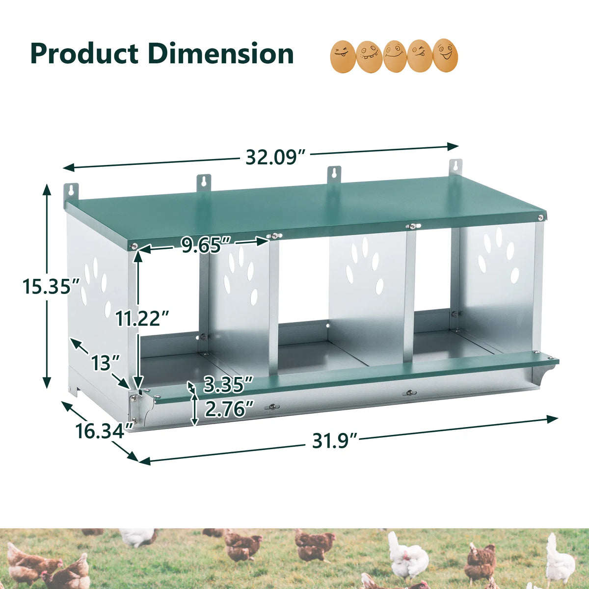 Metal Chicken Nesting Boxes for Comfortable Egg Laying – view 7