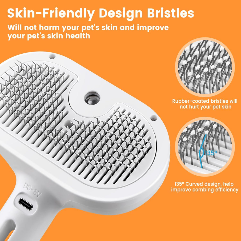 3-in-1 Steam Grooming Brush for Cats and Dogs