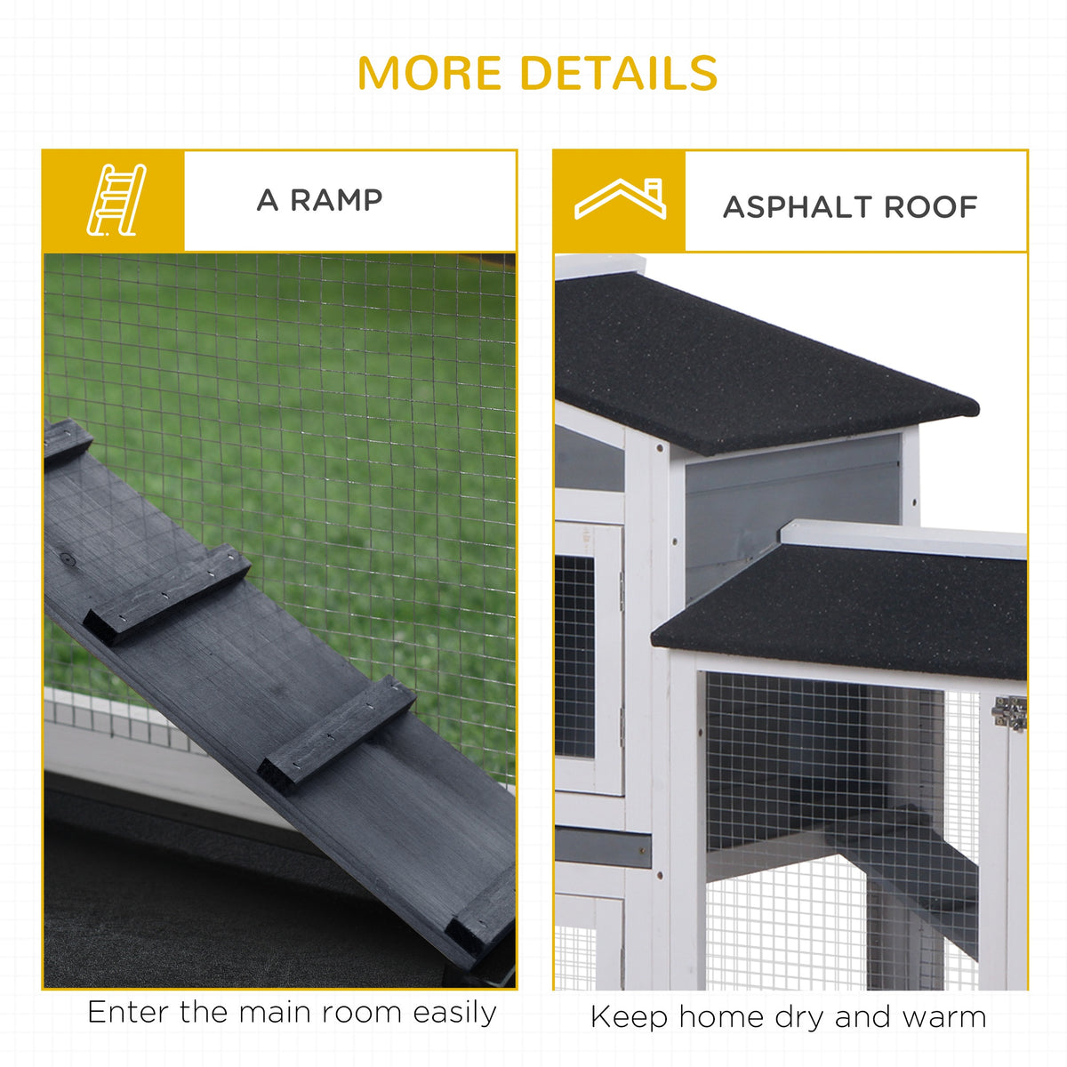 2-Tier Indoor Rabbit Enclosure with Ramp and Run – view 7
