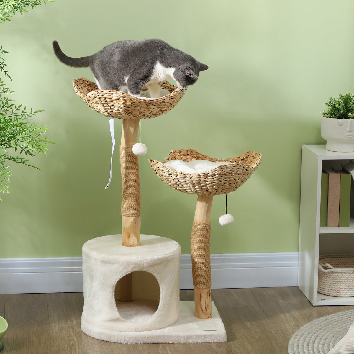 37 Inch Modern Cat Tree with Scratching Posts – view 7