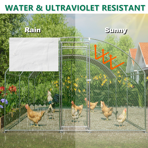 Large Metal Chicken Coop with Waterproof UV Cover – view 7
