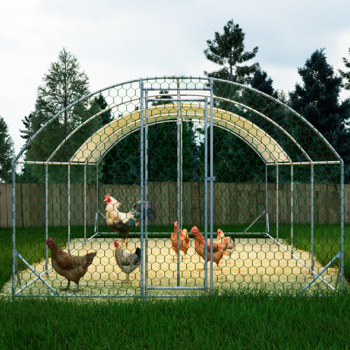 Large Metal Chicken Coop with Waterproof Cover for Poultry – view 7