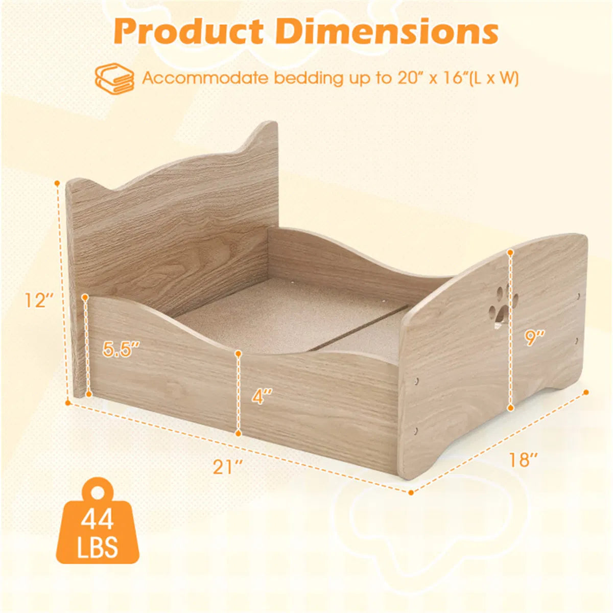 Elevated Pet Bed Frame 21" x 18" x 20 – view 7