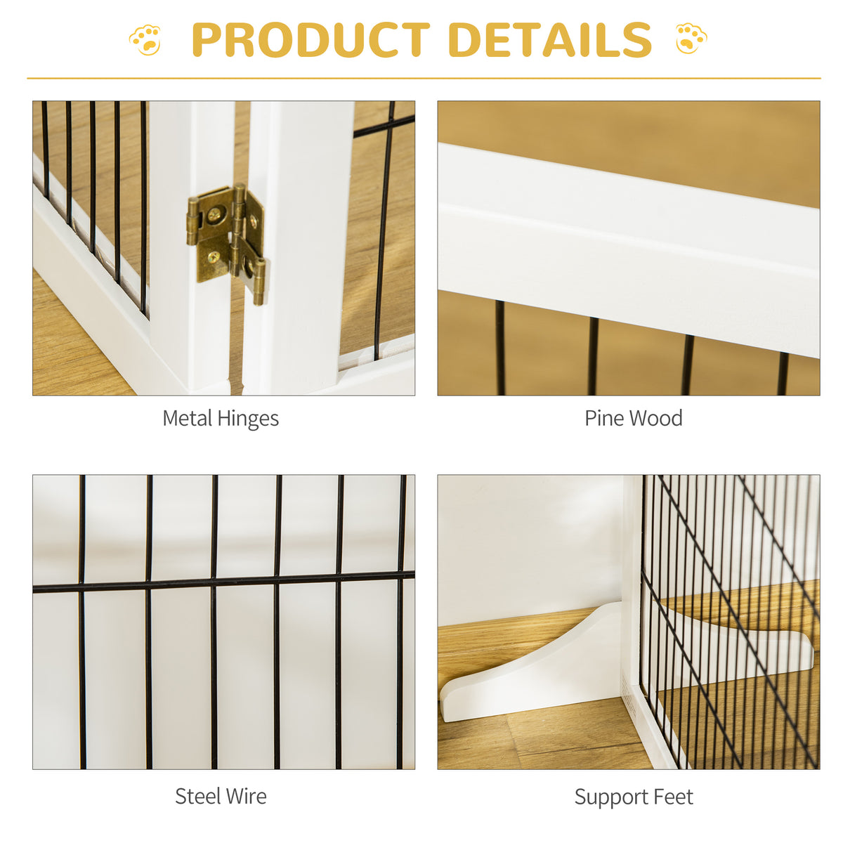 Wooden Pet Gate: 6-Panel Folding Safety Barrier for Dogs – view 7