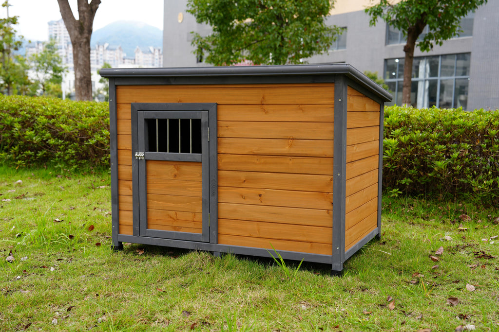 Large Solid Wood Dog House with Waterproof Roof – view 7