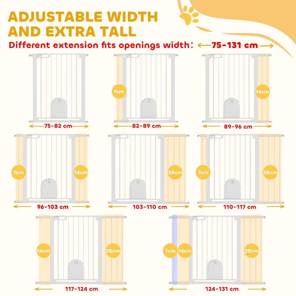 Extra Wide Pet Gate Barrier with Small Door for Safety – view 7