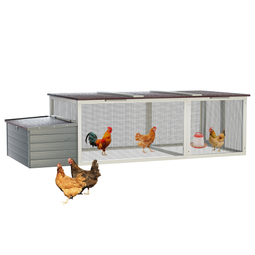 Large Wooden Chicken Coop with Nesting Box and Weatherproof Roof – view 12