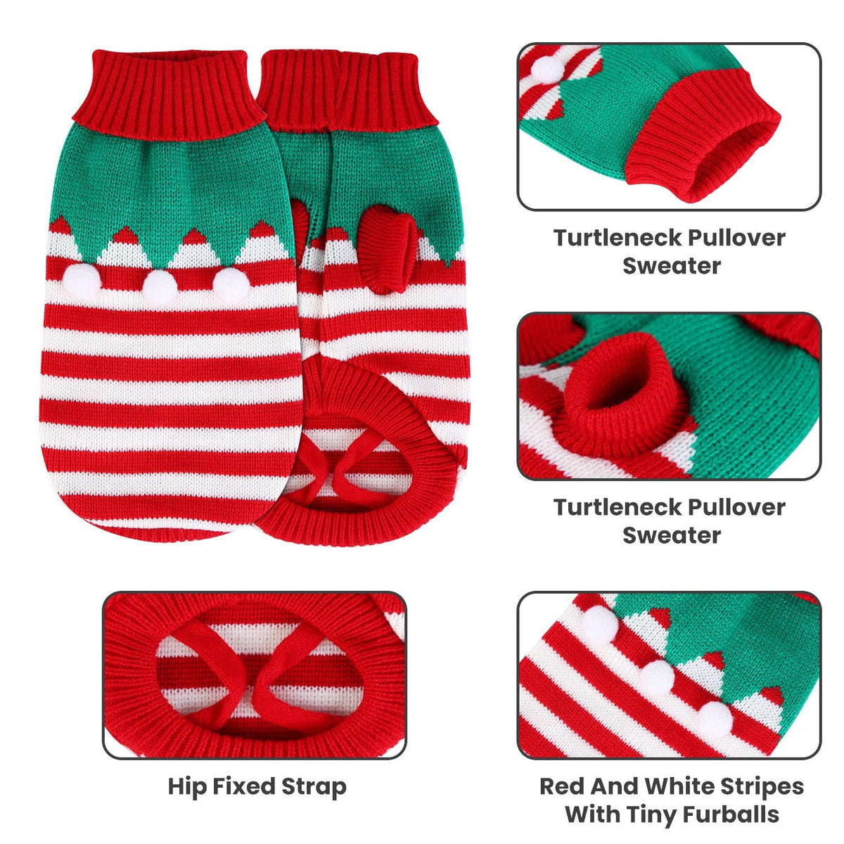 Pet Christmas Turtleneck Sweater – view 7
