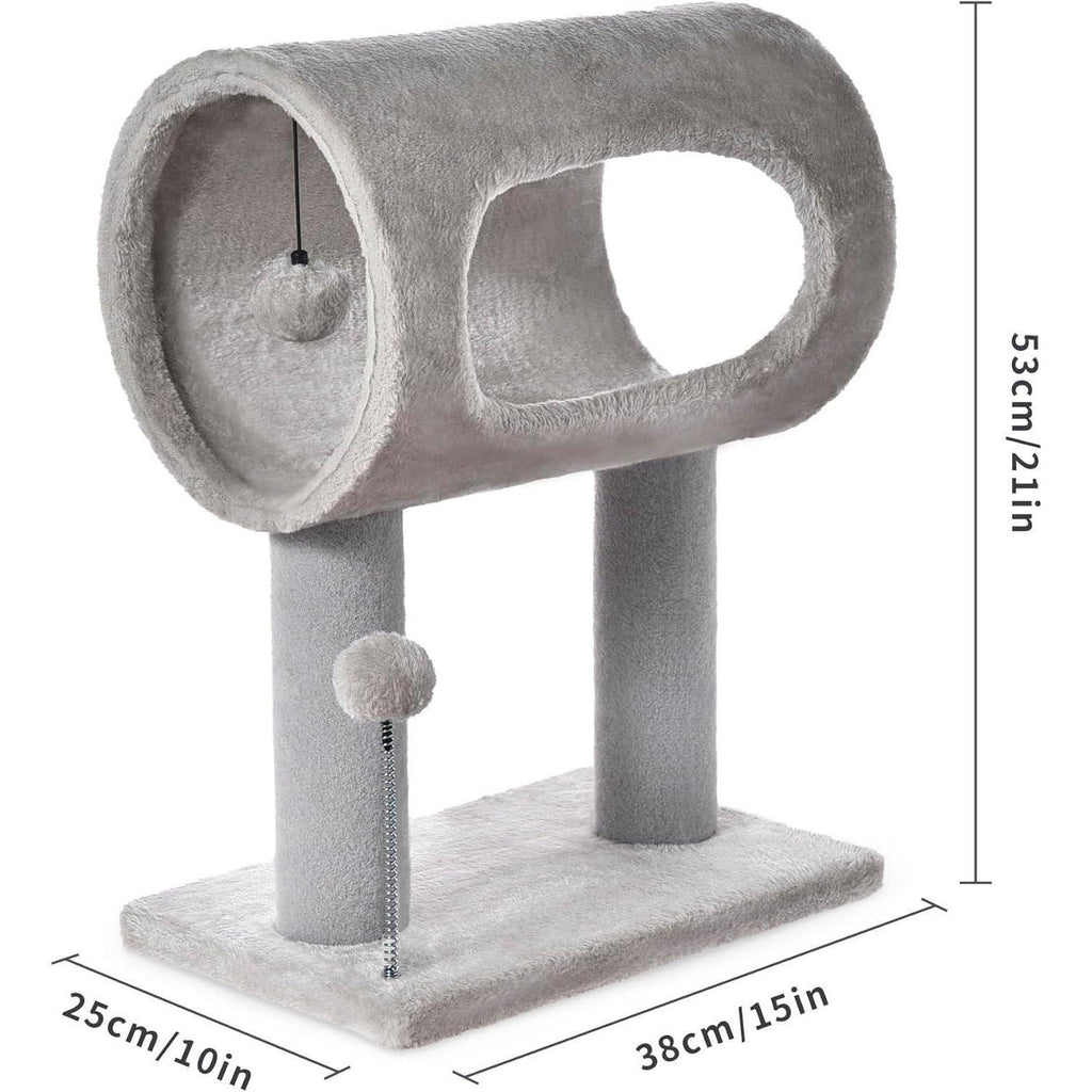 Indoor Cat Tree with Tunnel and Scratching Post for Play – view 9