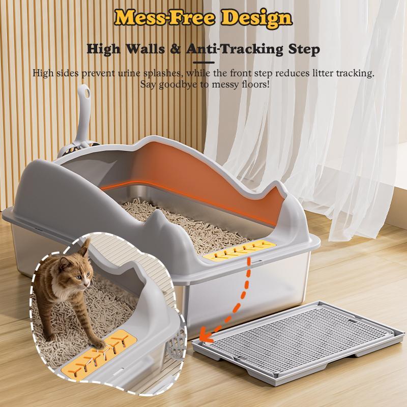 Large Stainless Steel Cat Litter Box – view 11