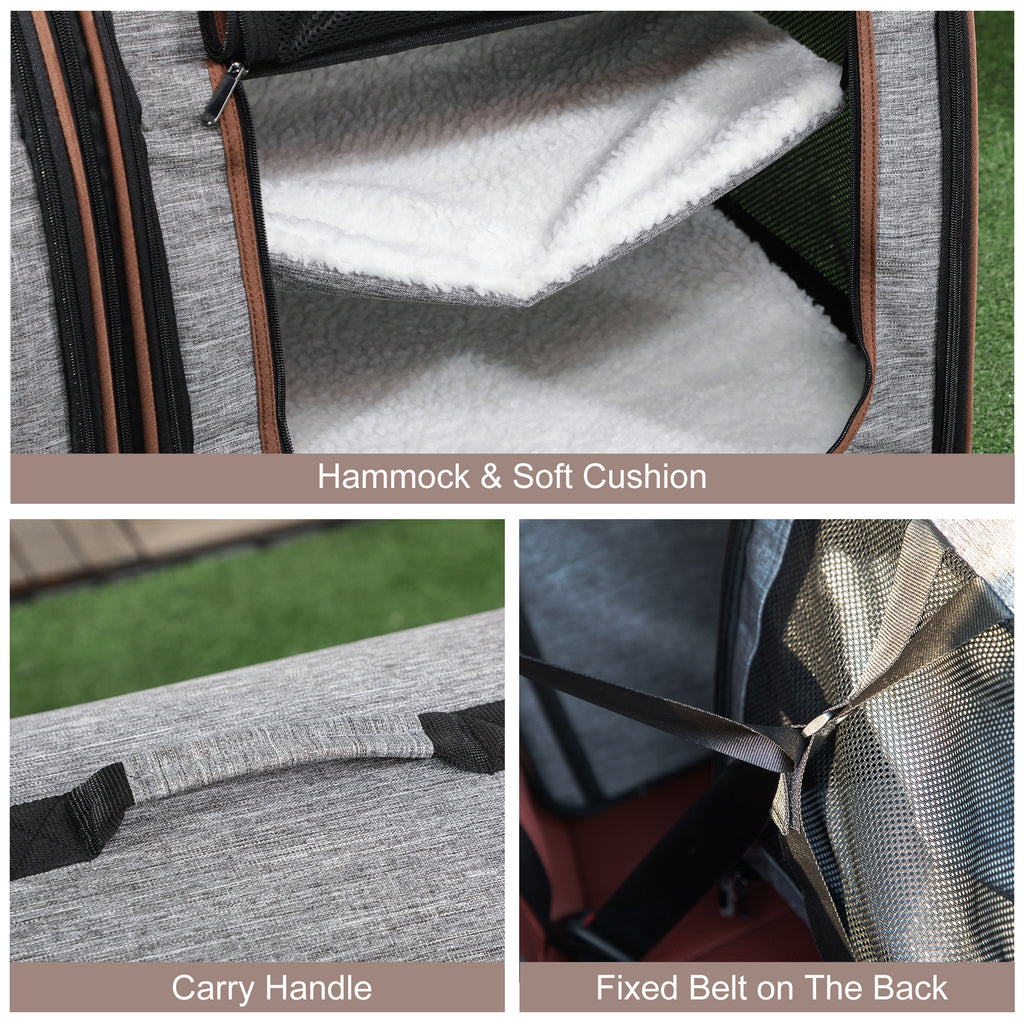 Portable Soft-Sided Cat Carrier for Travel with Divider – view 9