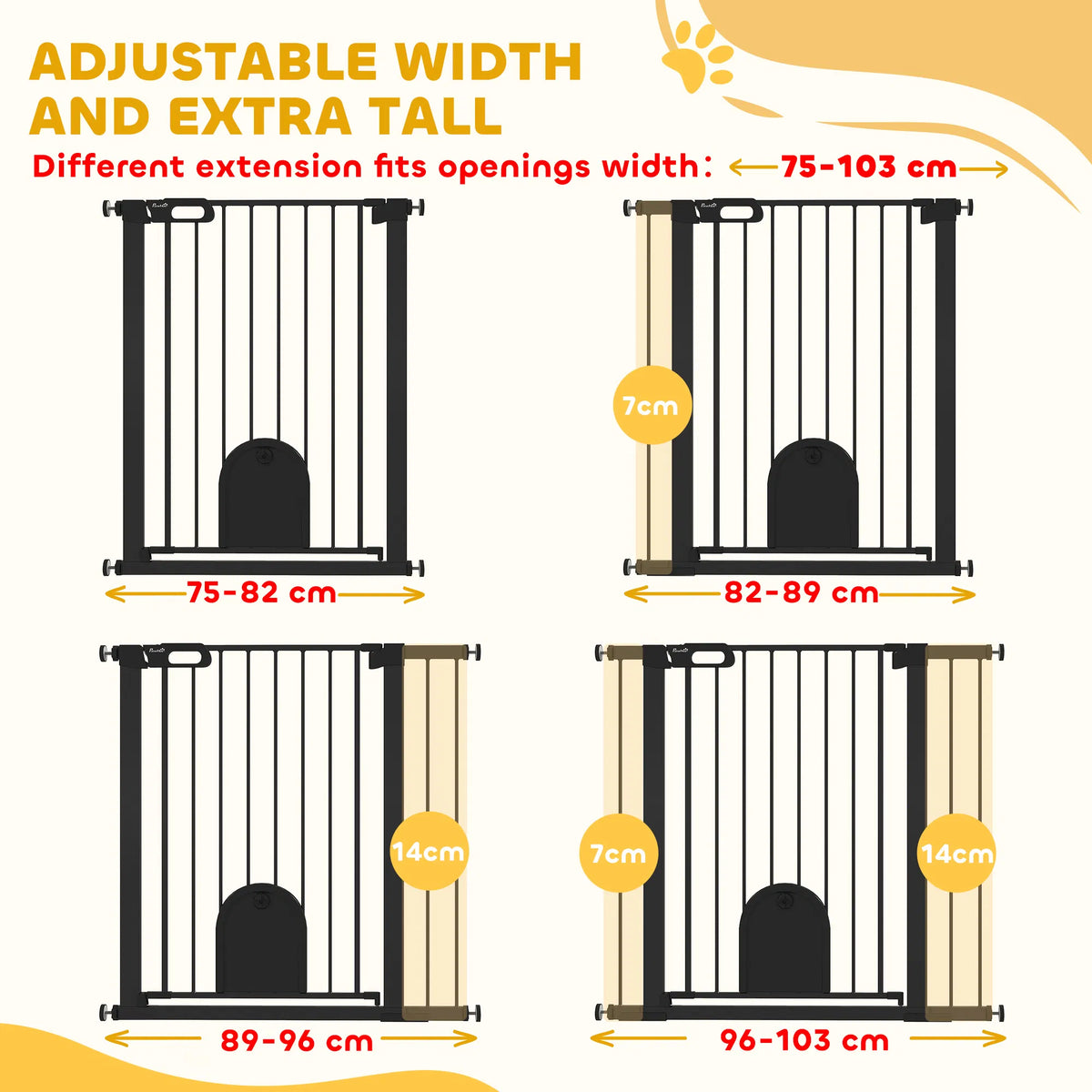 Extra Wide Pet Gate Barrier with Small Door for Dogs – view 7