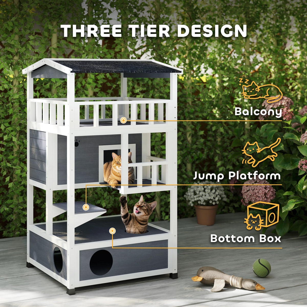 Wooden Outdoor Cat House for Feral Cats – view 7