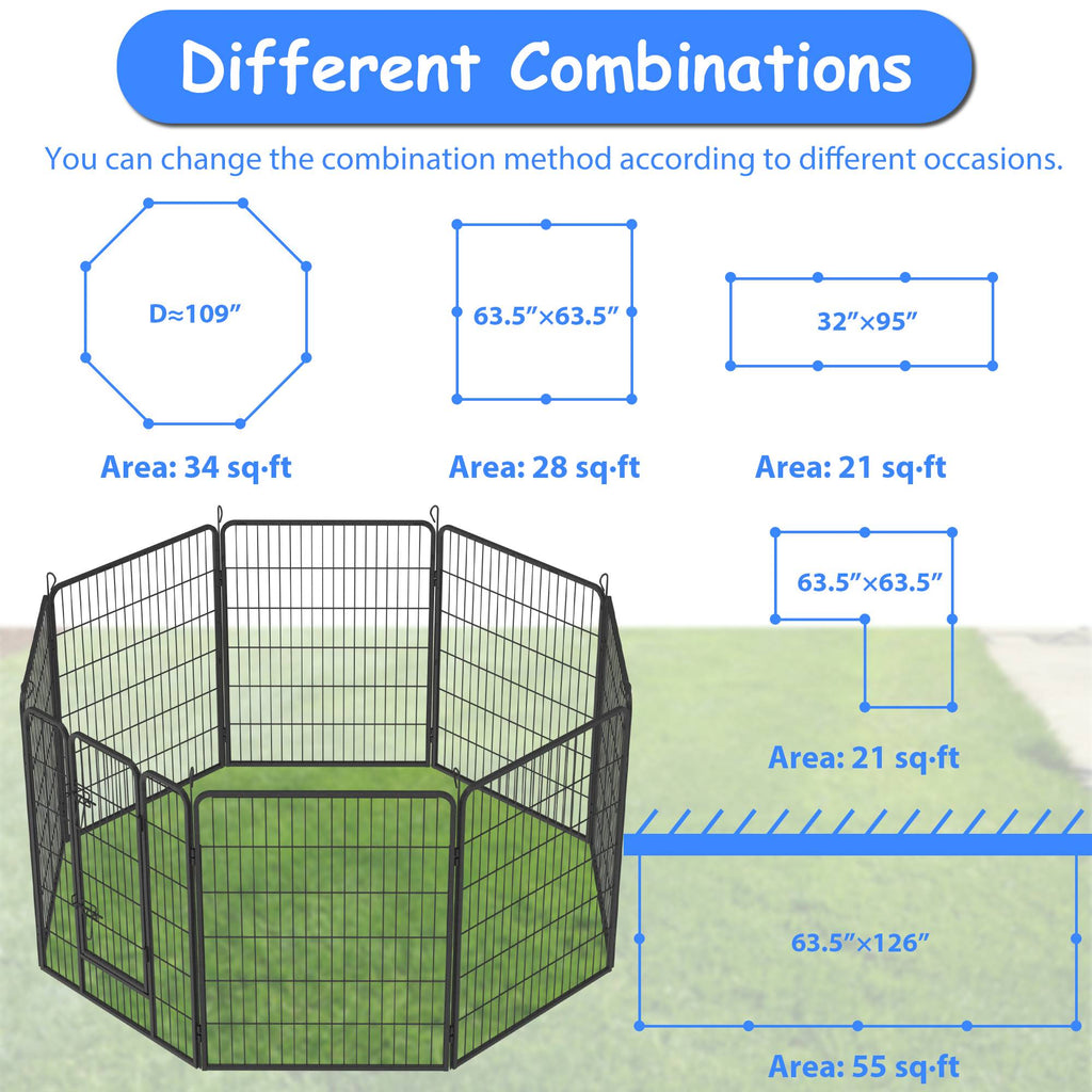 Heavy-Duty 8 Foldable Panels Dog Playpen – view 10