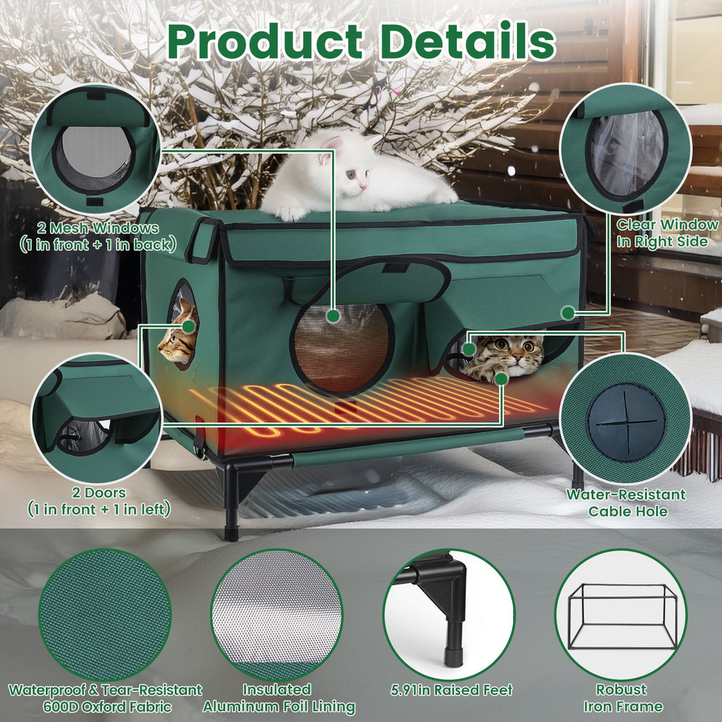 Waterproof Heated Cat House for Outdoor Comfort – view 9