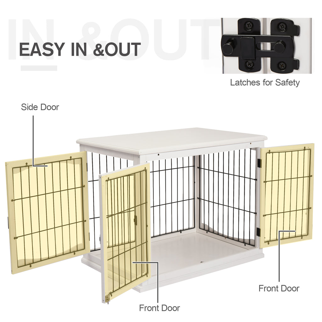 Dog Crate End Table with Lockable Doors for Small Dogs – view 9