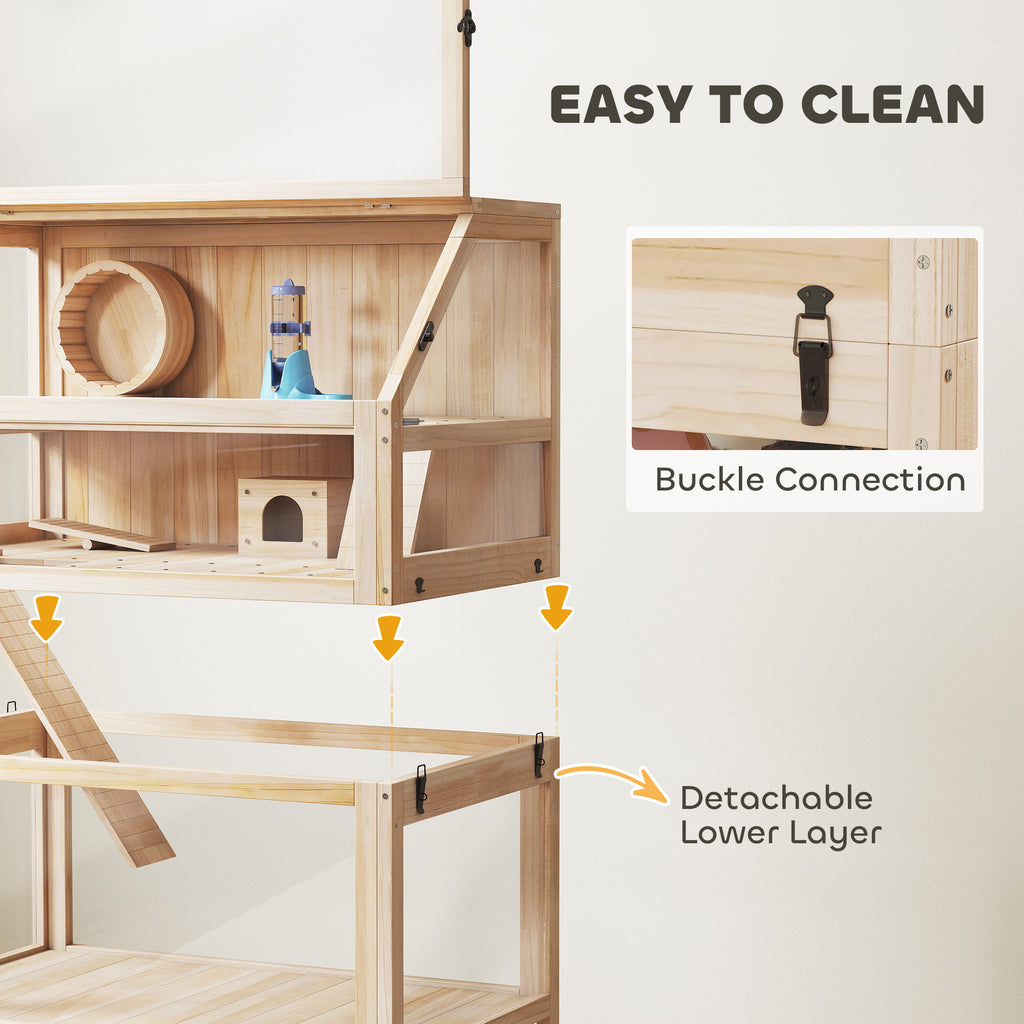 Wooden Hamster Cage with Detachable Floors and Accessories – view 7