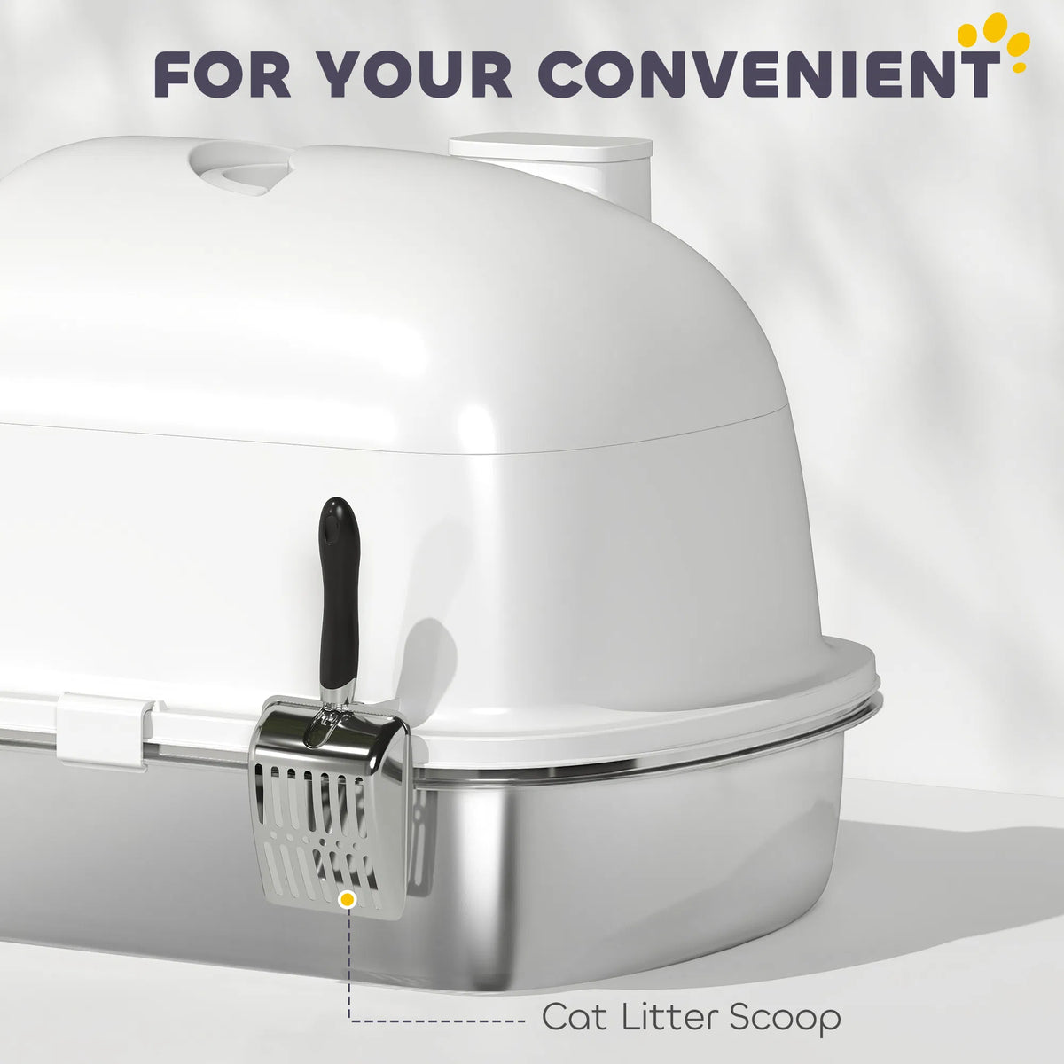 Stainless Steel Cat Litter Box with Scoop and Deodorizer – view 7