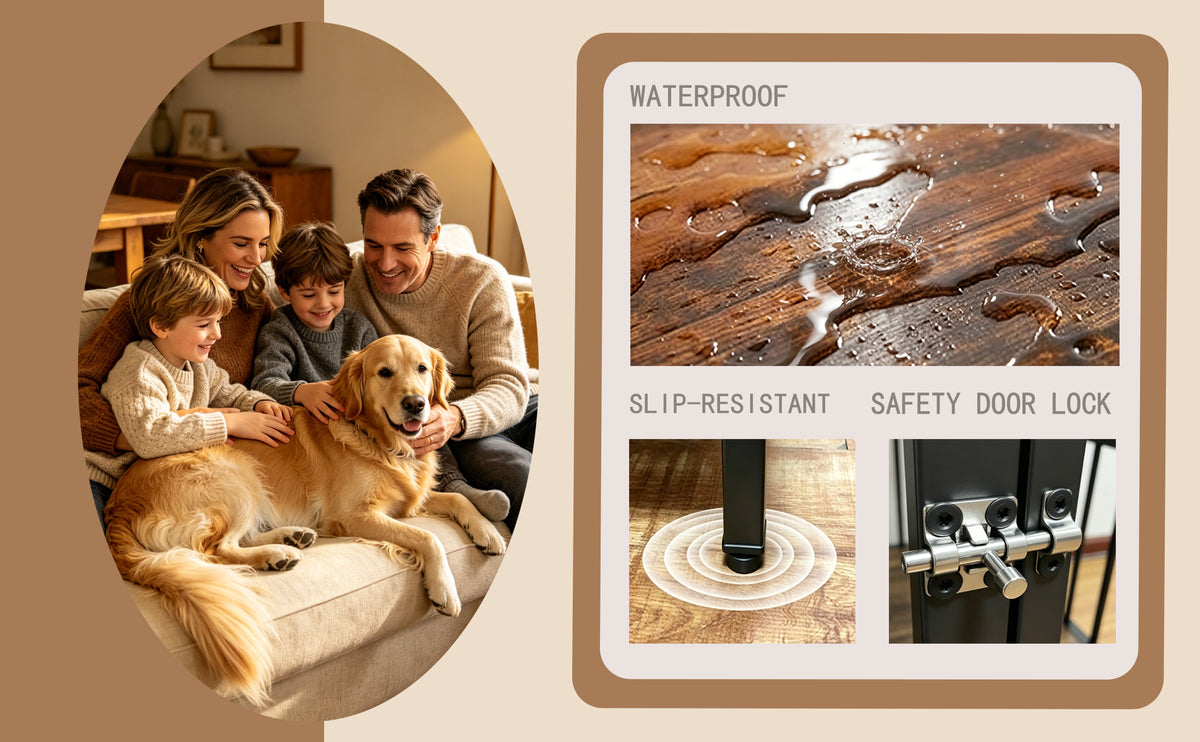 Vintage Wood Grain Dog Cage with Rotating Bowl – view 13