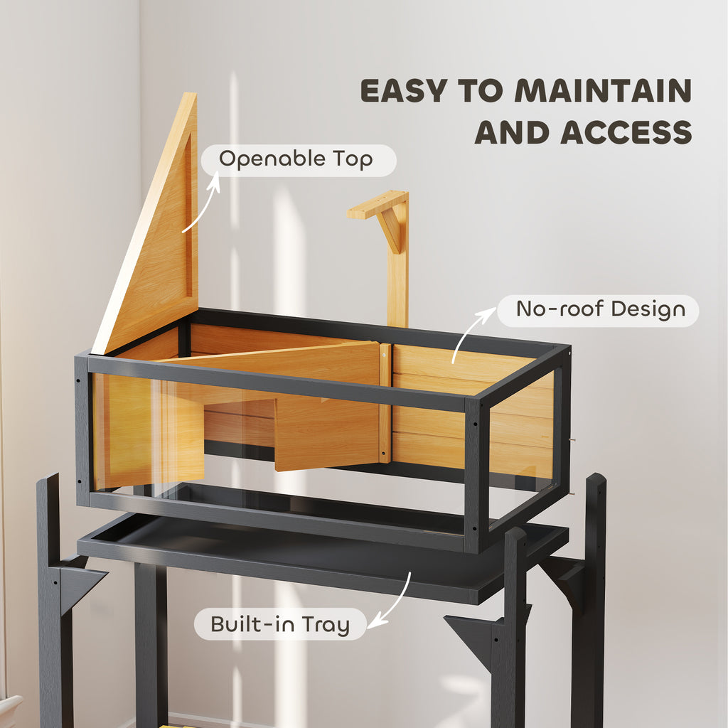Wooden Tortoise Habitat with Storage Shelf and Clear Windows – view 9