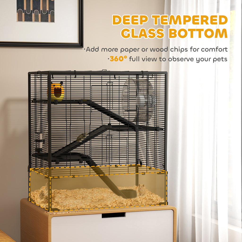 4 Tier Hamster Cage with Glass Bottom and Accessories – view 9