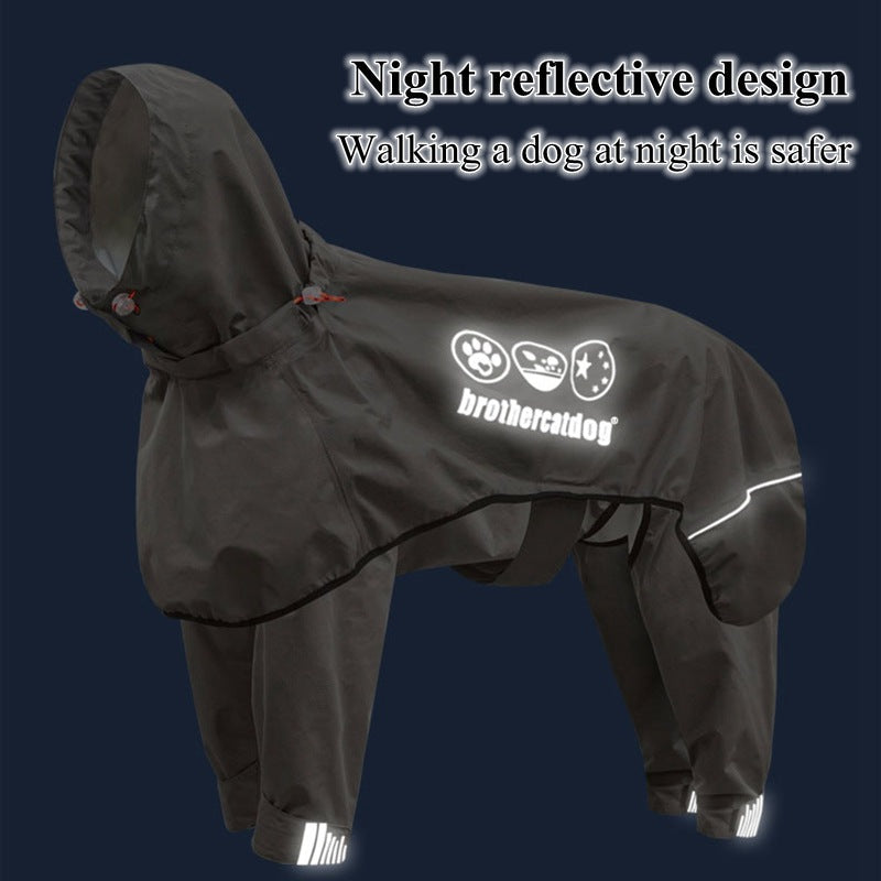 Adjustable Dog Raincoat Waterproof Windproof Dog Coat Fully Wrapped Reflective Dogs Jacket Raincoat – view 11