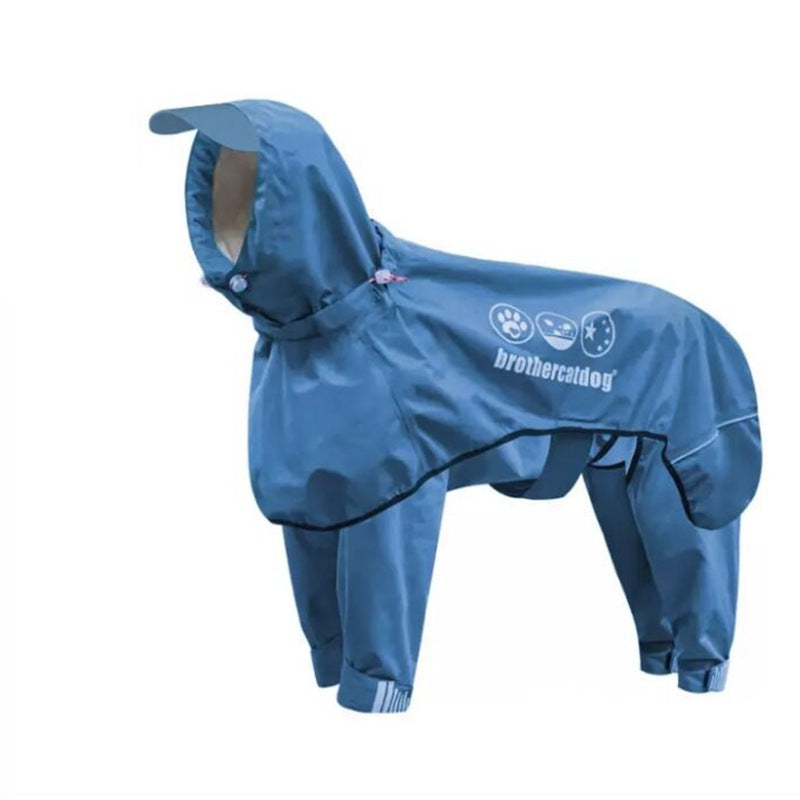Adjustable Dog Raincoat Waterproof Windproof Dog Coat Fully Wrapped Reflective Dogs Jacket Raincoat – view 9