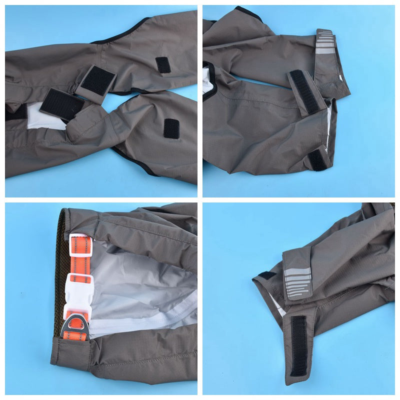 Adjustable Dog Raincoat Waterproof Windproof Dog Coat Fully Wrapped Reflective Dogs Jacket Raincoat – view 10