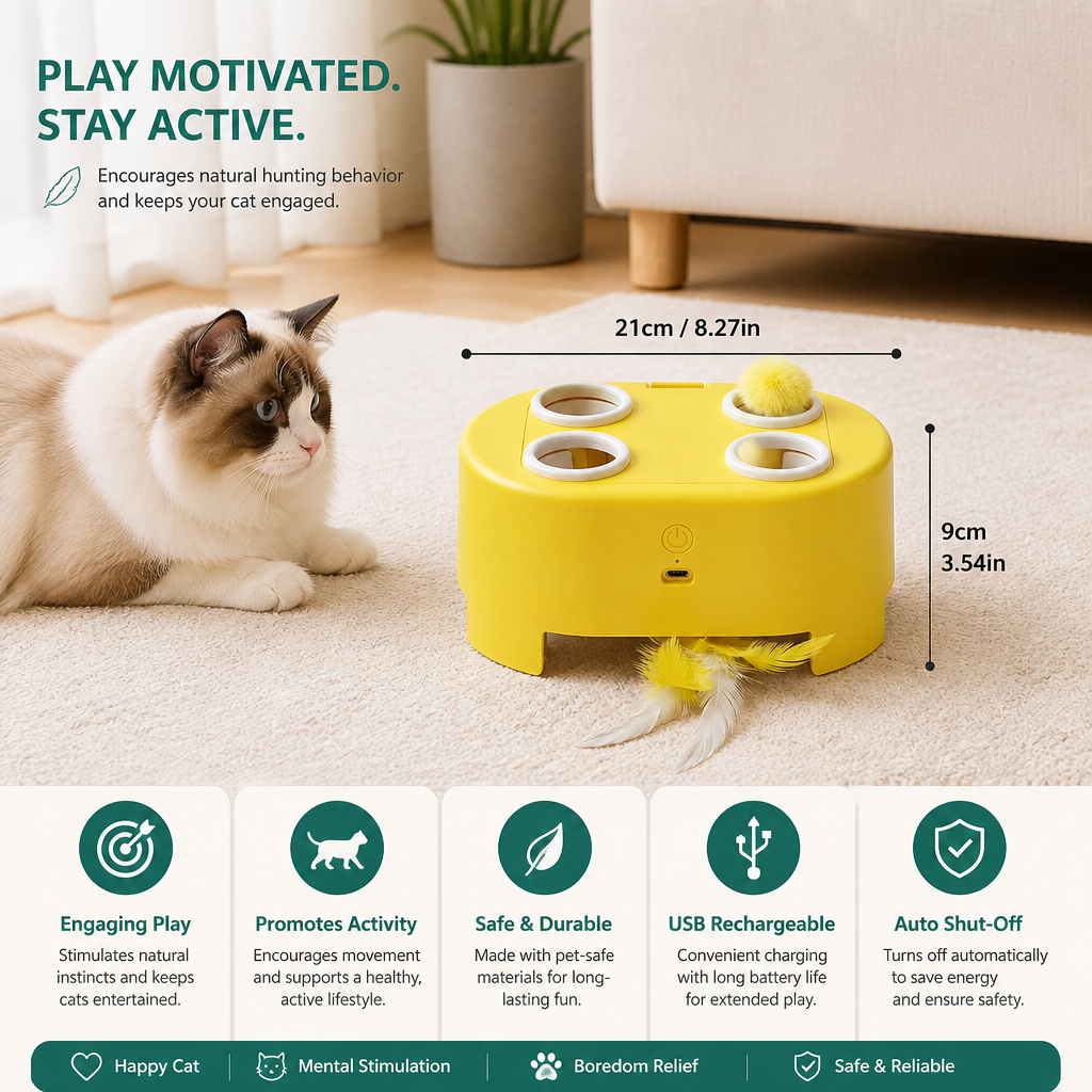 Automatic Feather Chase Toy for Cats – view 7