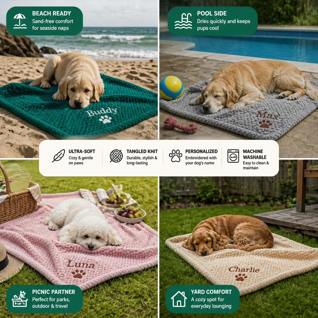 Personalized Fluffy Dog Blanket with Custom Embroidery – view 11