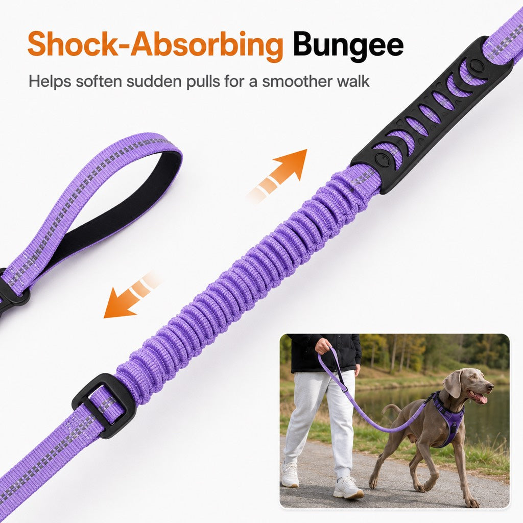 2-In-1 Reflective & Shock-Absorbing Dog Seat Belt Leash – view 12
