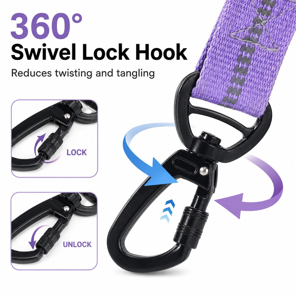 2-In-1 Reflective & Shock-Absorbing Dog Seat Belt Leash – view 14