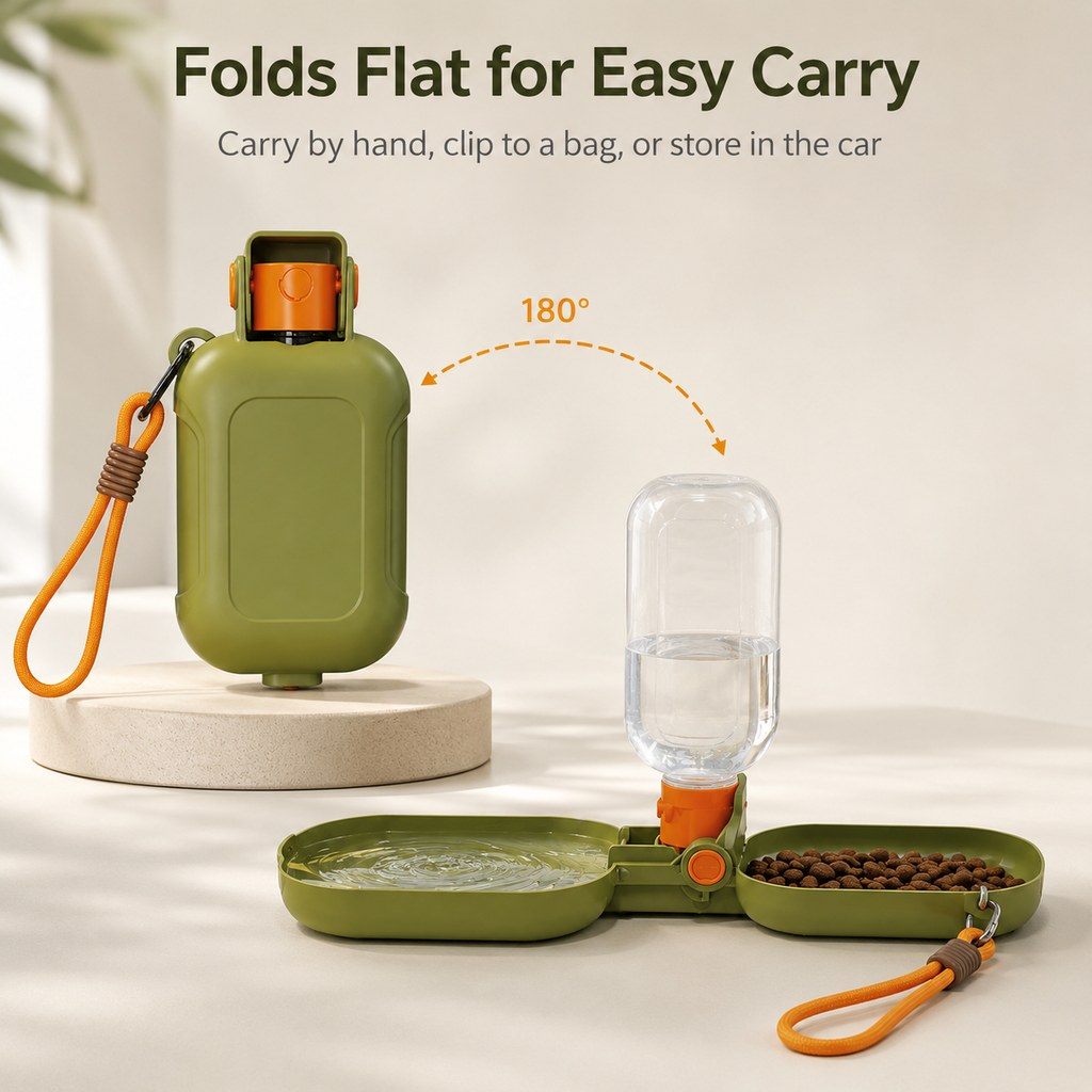 2-in-1 Leak-Resistant Folding Pet Travel Bottle & Bowl (15.6 fl oz) – view 7