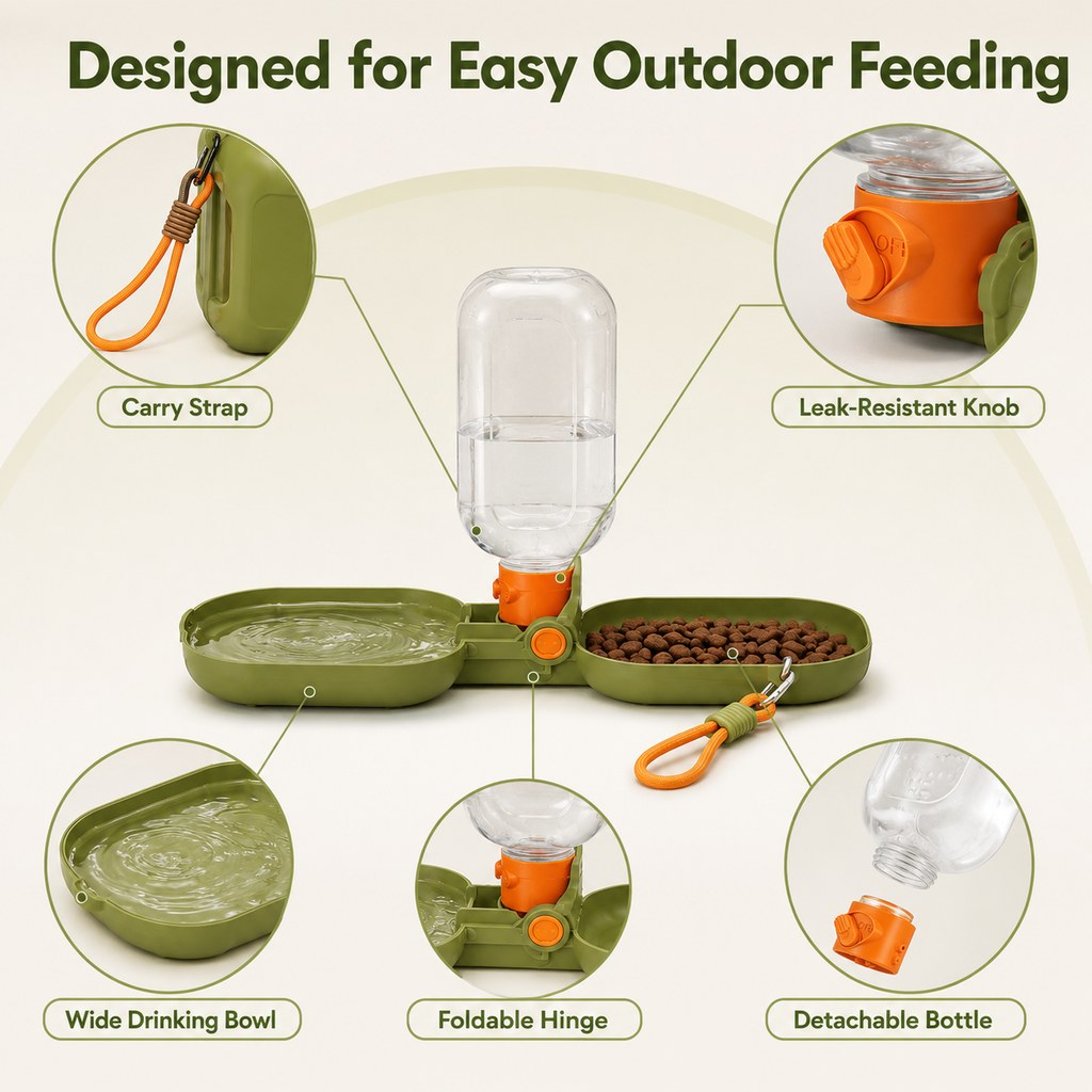2-in-1 Leak-Resistant Folding Pet Travel Bottle & Bowl (15.6 fl oz) – view 9