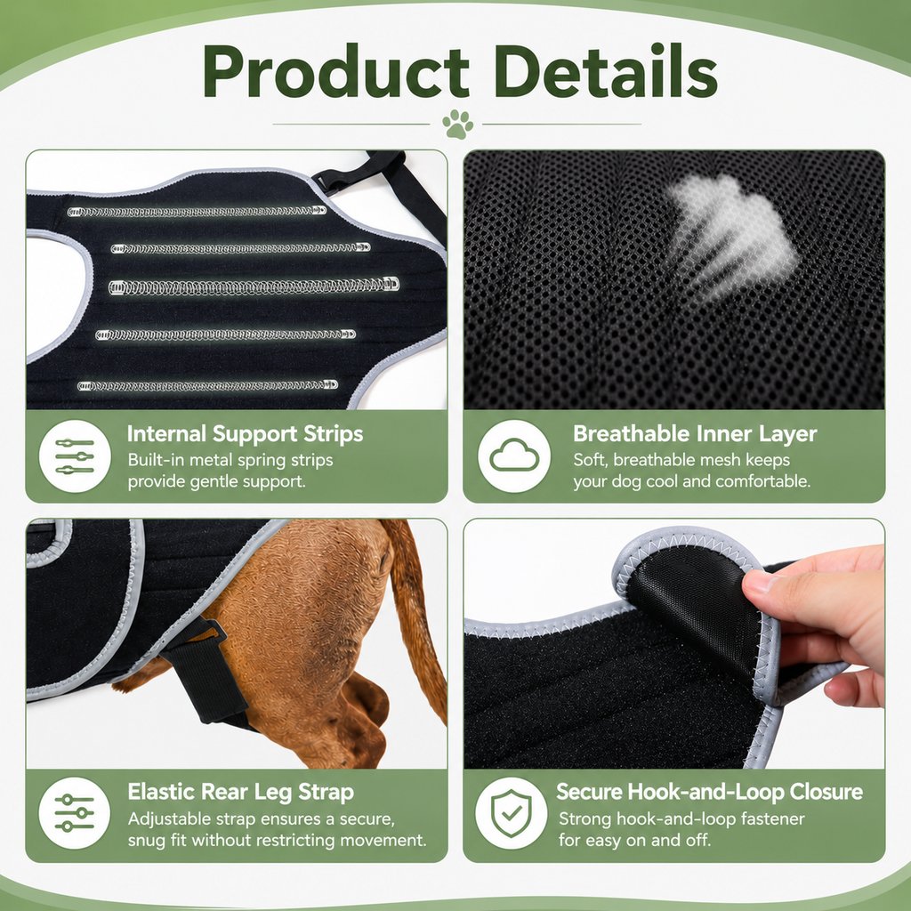 Adjustable Breathable Back Support Vest (Long-Backed Breeds) – view 9