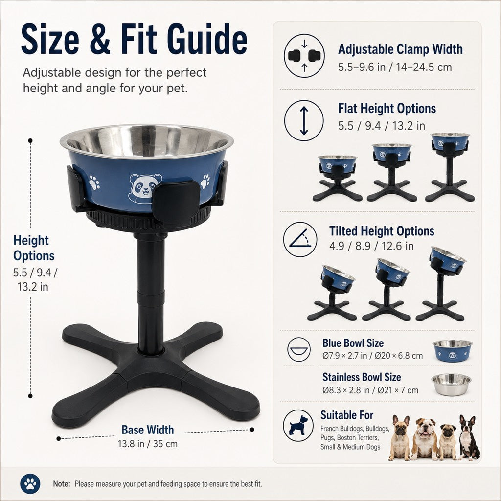 Adjustable Height & Tilt Elevated Dog Bowl (Slow-Feed Insert) – view 15